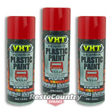 VHT PLASTIC High Temperature Spray Paint x3 GLOSS RED engine covers interior