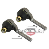 Ford OUTER Tie Rod End PAIR XK XL Falcon GREASABLE With Castellated Nut steer