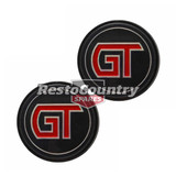 Ford Wheel Centre Cap 'GT' Emblem PAIR 12 Slot XA XB GT badge logo decal slotter