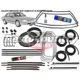 Holden Commodore Body Rubber Kit VK Sedan NOT Calais WITH Chrome Outer Belts