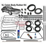 Holden Commodore VL CALAIS Sedan Body Rubber Kit + Outer Chrome Weather Belts