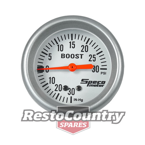 Speco 2 5/8 Mechanical BOOST / VAC Gauge 30psi Silver Pro Series NEW turbo