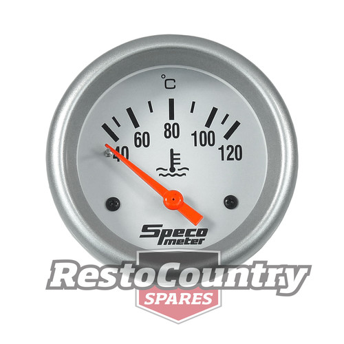 Speco 2 5/8 Electrical Water Temp Gauge 40-120 Silver Pro Series coolant liquid
