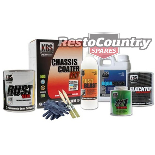 KBS Chassis Coater PRO Kit SATIN BLACK Rust and Corrosion Prevention Degreaser