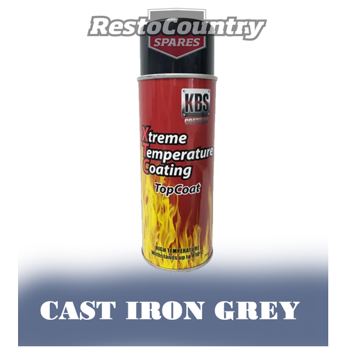 KBS Xtreme Temp Coating Spray CAST IRON GREY High Heat Resistant 260°C - 812°C