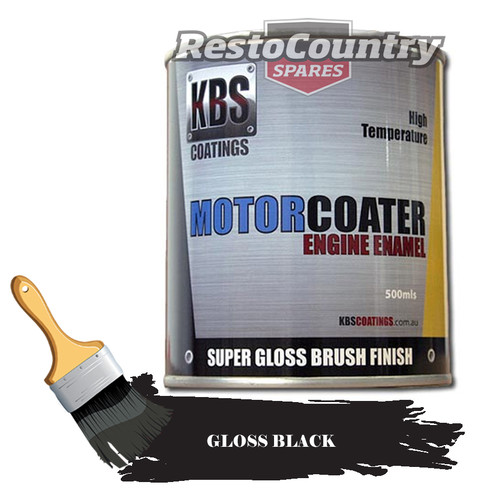KBS Motor Coater Engine Enamel 500mls GLOSS BLACK High Temperature Paint