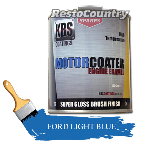 KBS Motor Coater Engine Enamel 500mls FORD LIGHT BLUE High Temperature Paint