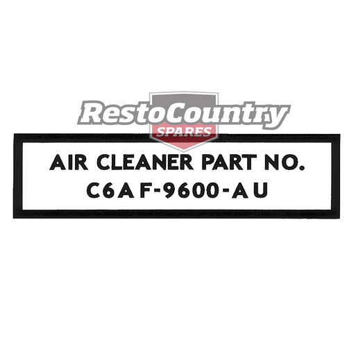 Suit Ford Air Cleaner Part Number Decal XR GT sticker filter label 