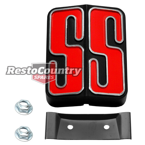 Holden Torana LX 'SS' Grille Emblem Badge + Fitting Plate red ss grill