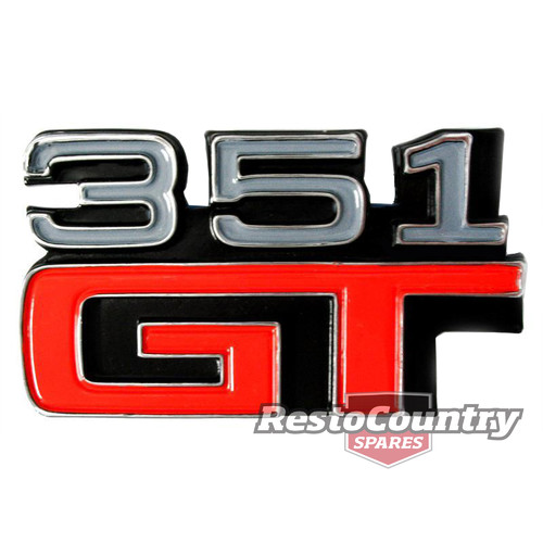 Ford '351 GT' Badge - Fender / Guard or Coupe Rear Panel XA GT emblem boot