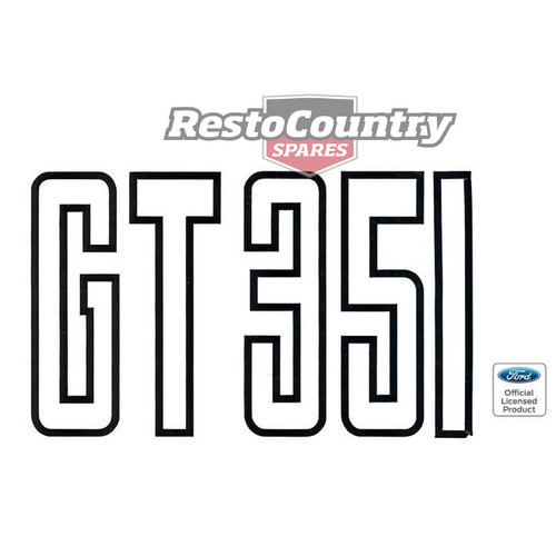 Ford 'GT 351' Boot Decal BLACK XB GT  sticker  emblem  trunk  label