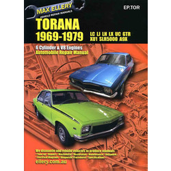 Holden Torana Workshop Repair Manual LC LJ LH LX XU-1 1969 - 1979