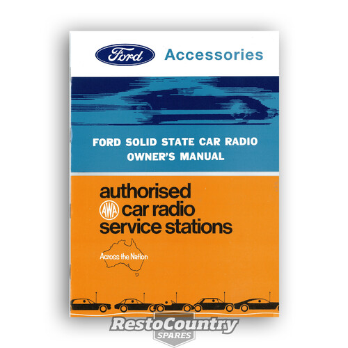 Ford Radio Owners Manuals XW XY ZC ZD 2 Piece book stereo station