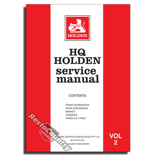 Holden GMH Factory HQ Vol 2. Service Manual -Suspension Brakes NEW workshop book