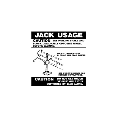 Ford Jack Usage Decal XC Spare Wheel Saution  sticker  label  rim