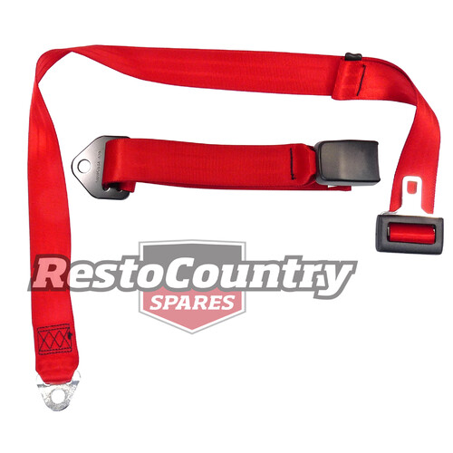 Holden / Ford LAP Seat Belt x1 RED Adjustable Front or Rear (centre)
