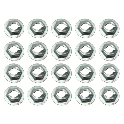 Universal Speed Nut Pack x20 1/4 Stud 7/16" Hex 11/16 Washer bolt nuts