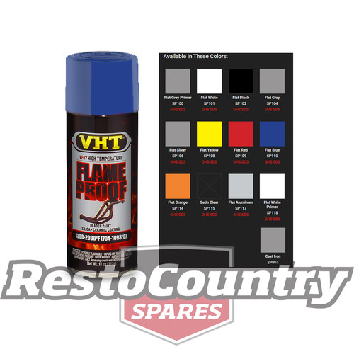 VHT High Temperature Spray Paint FLAMEPROOF FLAT BLUE. Exhaust Engine flame proof