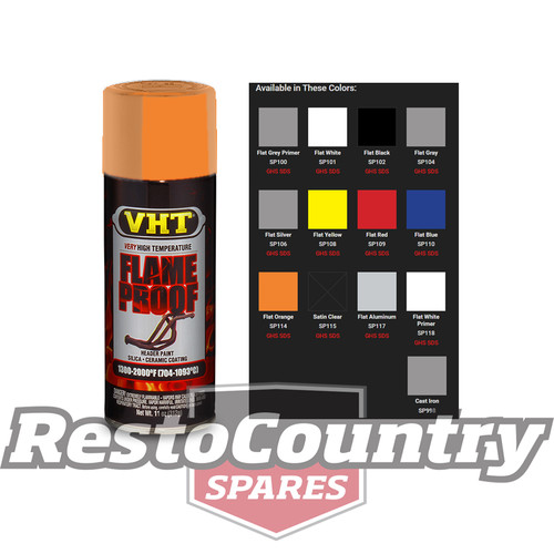 VHT High Temperature Spray Paint FLAMEPROOF FLAT ORANGE. Exhaust Engine flame proof