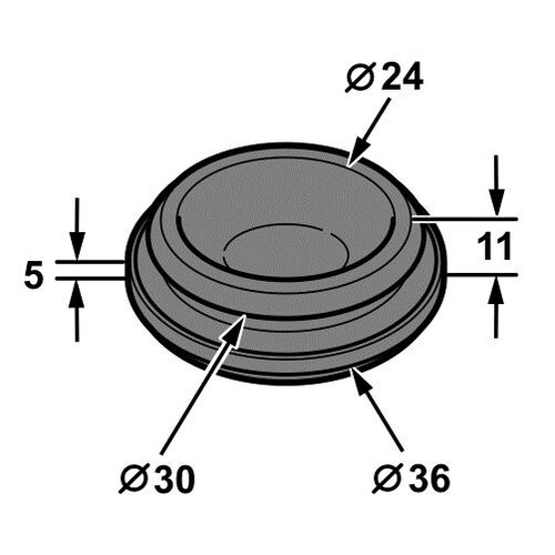 Universal Blanking Grommet Plug 28mm Hole 36mm OD Mush Head Rubber