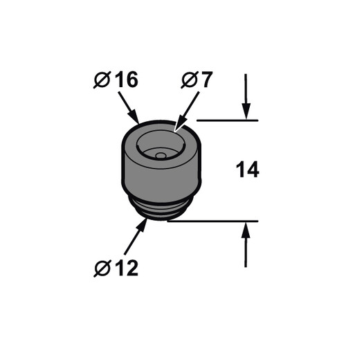 Universal Bumper Grommet Plug 9.5mm Tall 8mm Hole Twist In 16mm OD Rubber