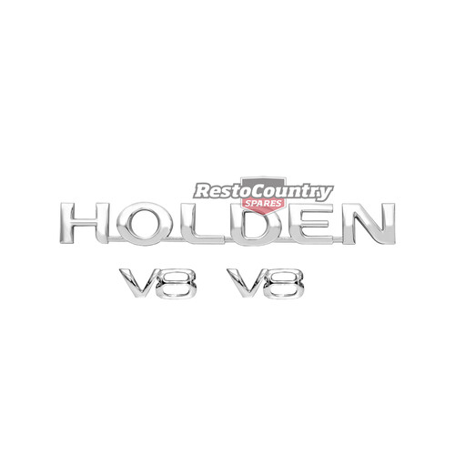 Holden Commodore "HOLDEN" Rear + "V8" Guard Badge Kit VS Sedan Chrome / Silver