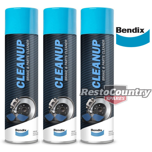 Bendix Cleanup Brake Parts Cleaner 400gm Spray Can x3 wheel clean workshop tool