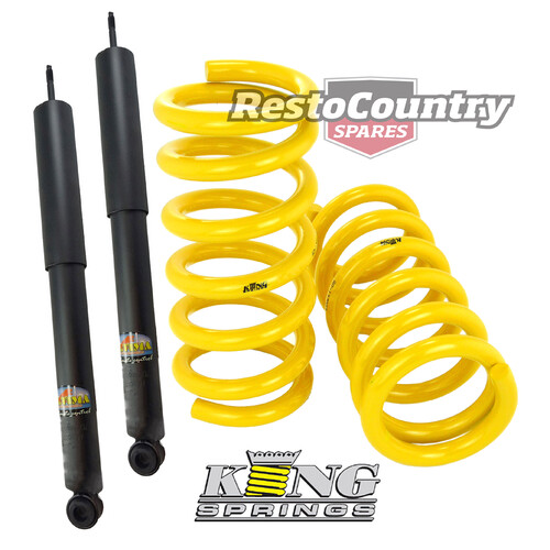 Holden Coil KING Spring + Shock HQ HJ HX HZ Sedan Coupe 6cyl REAR Sport Low 25mm