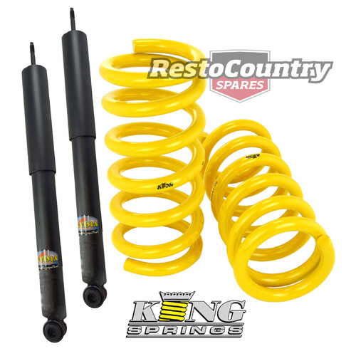 Holden Coil KING Spring + Shock Kit HQ HJ HX HZ Wagon 6cyl REAR Sport Low 25mm