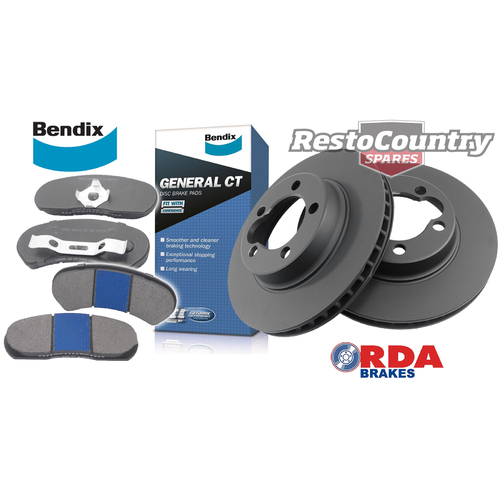 Ford Rear Disc Brake Rotor + Bendix Pad Kit XB XC ZG ZH Anti-Rust Coating wheel