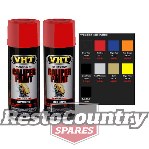 VHT High Temperature Spray Paint CALIPER +BRAKE REAL RED x2 Drum Disc Rotor