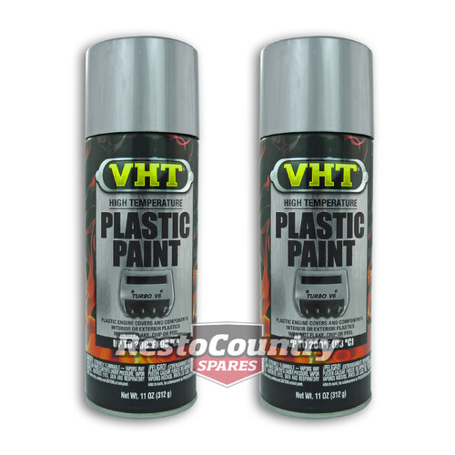 VHT PLASTIC High Temperature Spray Paint x2 ALUMINIUM engine covers interior