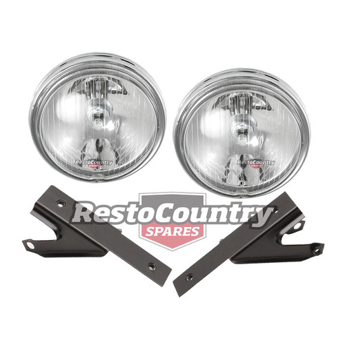 Ford Driving Light + Mount Brackets Pair x2 XY GT spot lamp fog Resto Country