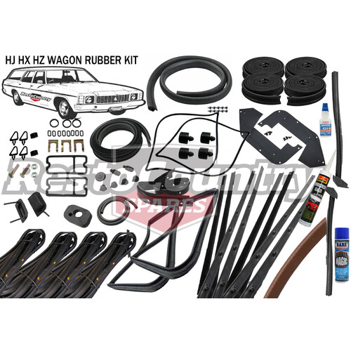 Holden WAGON Complete Body Rubber Kit HJ HX HZ MID BROWN Pinchweld 