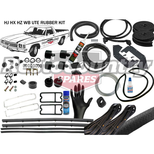 Holden UTE Complete Body Rubber Kit HJ HX HZ BLACK Pinchweld