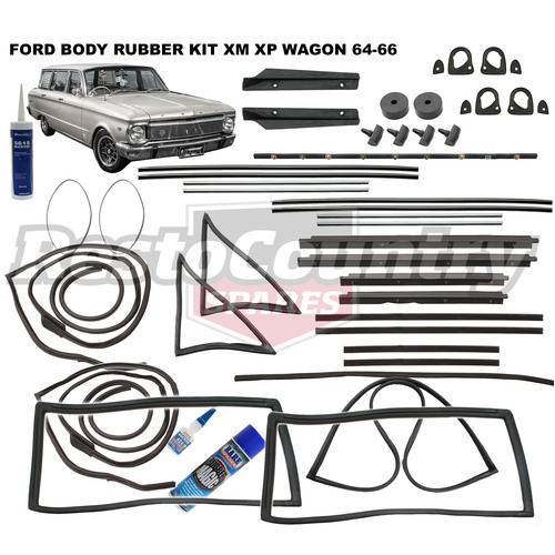 Ford Body Rubber Kit XM XP Wagon 64-66 MINUS Rear Door Seals